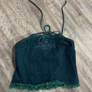 Vtg deadstock Johnny Blaze denim halter top